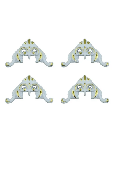 DECOZZA Dekoratif Beyaz Altın 4'lu Motif Paketi ürün görseli 1