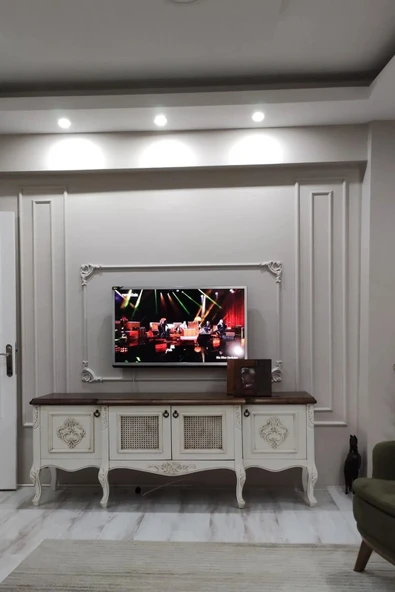 MİVA KONSEPT Dekoratif Poliüretan Boyanabilir 2.5 CM Uyumlu Duvar Çıtası Köşe Motifi 4 adet (SET 116-4) - Resim 5