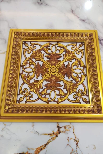 DECOZZA Saray Tavan 60 Cm Kahve Eskitme Dekoratif Saray Tavan Paneli Asma Tavan Uyumlu - Resim 5