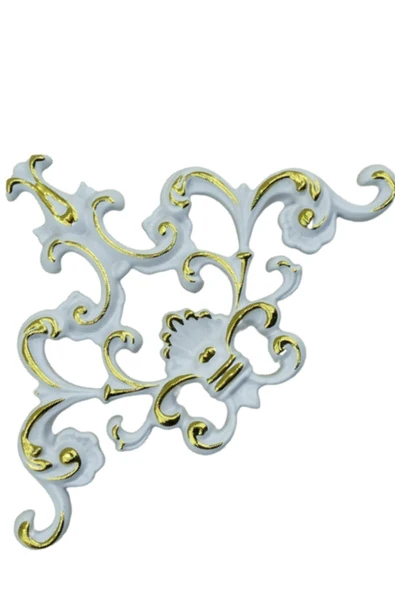 Decomarket Decogold Saray Tavan Köşe Motif 27*18 Cm Beyaz Altın - Resim 3