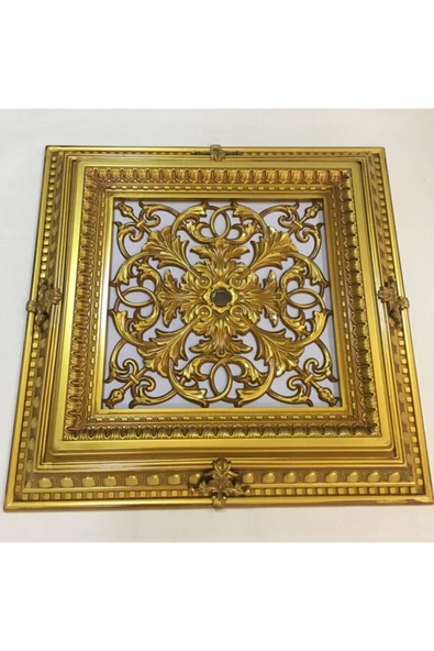DECOGOLD Saray Tavan Göbek Panel 72cm*72cm Kahve Eskitme Içerisine Led Döşenebilir Panel - Resim 2