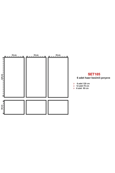 DECOZZA Boyanabilir 6 Adet Hazır Çerçeve 2,5 Cm (SET105)mastik Hediyeli ürün görseli 1