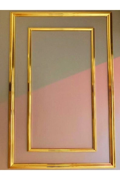 MİVA KONSEPT ALTIN GOLD RENK DEKORATİF POLİÜRETAN DUVAR ÇITASI 2' Lİ HAZIR KESİM ÇERÇEVE SETİ - Resim 2