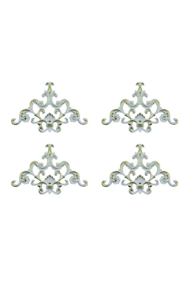 DECOZZA Dekoratif Beyaz Altın 4'lu Motif Paketi ürün görseli 1