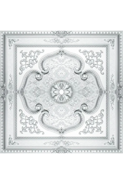 DECOGOLD Kare 120*120 Gümüş Saray Tavan ürün görseli 1