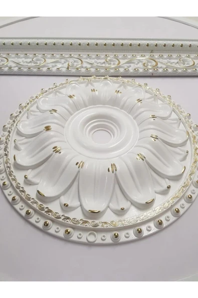 MİVA KONSEPT 40X40 CM OVAL DEKORATİF AVİZE GÖBEĞİ - Resim 2