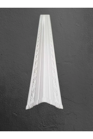 MİVA KONSEPT Dekoratif Poliüretan Duvar- Tavan  Köşe Profili Çıtası Beyaz Renk (EN:4X4 CM-BOY:100 CM)- Duvar Süsü - Resim 2
