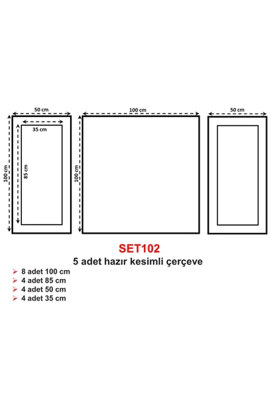 DECOZZA Boyanabilir 5 Adet Hazır Çerçeve 2,5 Cm (SET102) ürün görseli 1