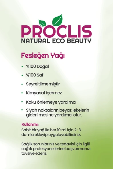 PROCLİS Fesleğen Yağı, %100 Doğal Uçucu Yağ, Basil Oil 10ml Sprey Başlıklı - 5