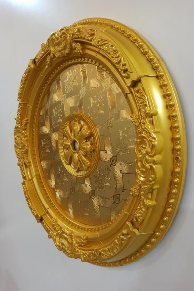 Decomarket Decogold Altın Renk Oval Göbek Saray Tavan 90x90 cm - Resim 3