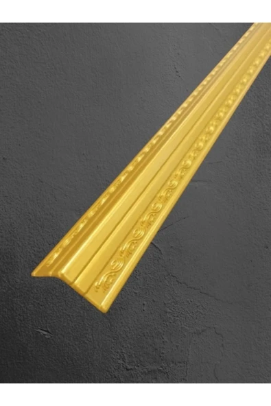 MİVA KONSEPT Dekoratif Poliüretan Duvar- Tavan  Köşe Profili Çıtası Altın Renk (EN:4X4 CM-BOY:100 CM)- Duvar Süsü ürün görseli 1