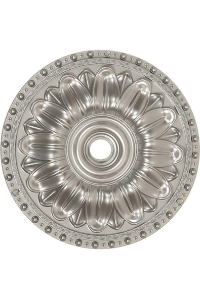Decomarket 40*40 Cm Estetik Dekoratif Tekli Avize Göbeği Gümüş - 1