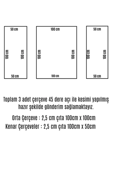 DECOGOLD Boyanabilir 2,5 Cm Çıta Kesimli Hazır Çerçeve - Resim 2