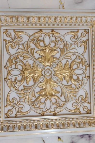 DECOZZA Saray Tavan 60 Cm Bronz Dekoratif Saray Tavan Paneli Asma Tavan Uyumlu - Resim 2