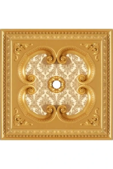 MİVA KONSEPT 60X60 KARE ALTIN RENK SARAY TAVAN GÖBEK ürün görseli 1