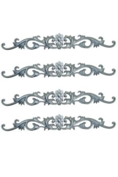 DECOZZA Dekoratif Gümüş 4'lu Motif Paketi ürün görseli 1