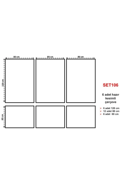 DECOZZA Boyanabilir 6 Adet Hazır Çerçeve 4 Cm (set206) - Resim 2