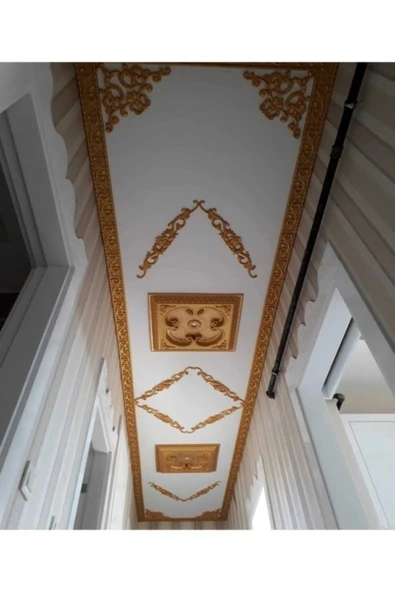 MİVA KONSEPT 60X60 KARE ALTIN RENK SARAY TAVAN GÖBEK - Resim 2