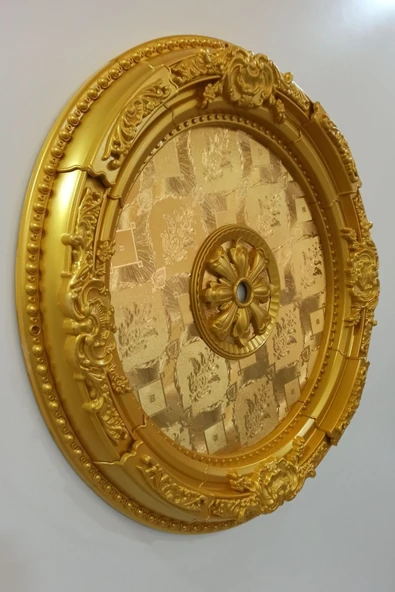 Decomarket Decogold Altın Renk Oval Göbek Saray Tavan 90x90 cm - Resim 2