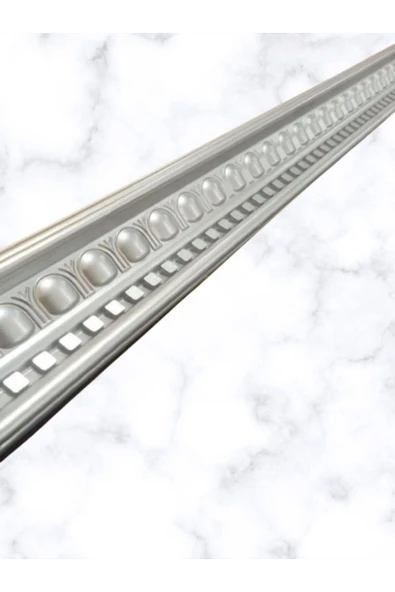 MİVA KONSEPT DEKORATİF POLİÜRETAN SARAY TAVAN KARTONPİYER -GÜMÜŞ RENK (EN 13 CM -BOY:100 CM)-DUVAR SÜSÜ ürün görseli 1