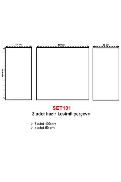 DECOZZA Boyanabilir 3 Adet Hazır Çerçeve 4 Cm (SET200) Mastik Hediyeli - Resim 3