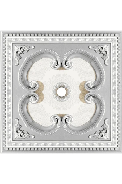 MİVA KONSEPT 60X60 KARE GÜMÜŞ RENK SARAY TAVAN GÖBEK ürün görseli 1
