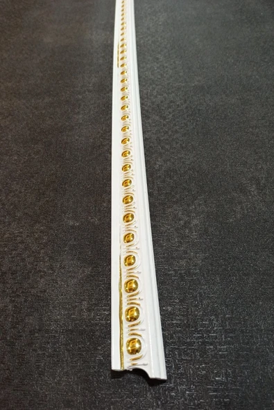 DECOGOLD Beyaza Altın Duvar Çıtası Alın Bandı 4 Cm Eninde 95 Cm Uzunluğunda ürün görseli 1