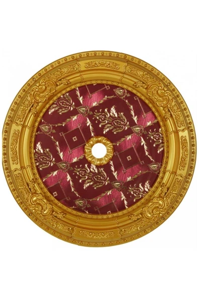 Decomarket Oval Altın Kabartma Desenli Ve Işlemeli Göbek Saray Tavan 60*60 Cm ürün görseli 1