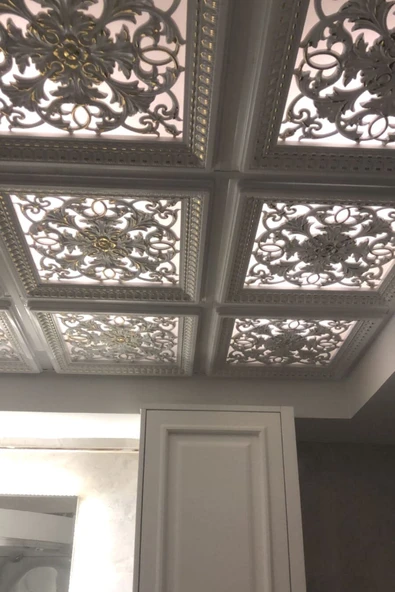 DECOZZA Saray Tavan 60 Cm Bronz Dekoratif Saray Tavan Paneli Asma Tavan Uyumlu - Resim 8