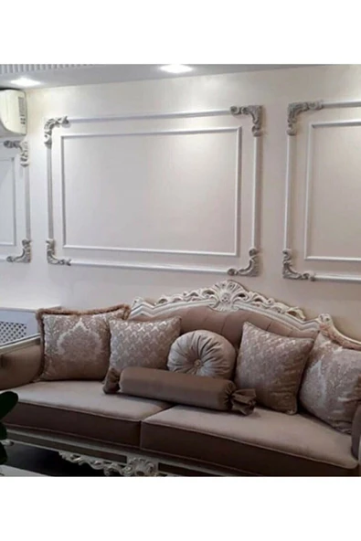 DECOZZA Gümüş 2.5 Çıta Uyumlu Dekoratif 4 Lü Köşe Motifi - Resim 3