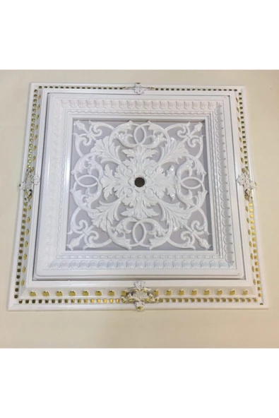DECOGOLD Saray Tavan Göbek Panel 72cm*72cm Beyazaltın Içerisine Led Döşenebilir Panel ürün görseli 1