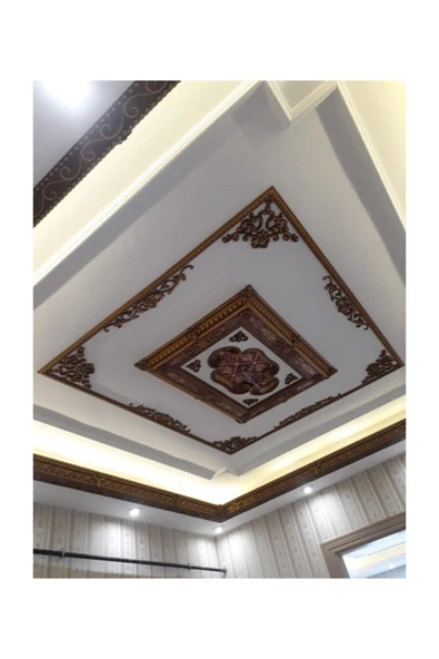 Decomarket Kahve Eskitme Saray Tavan Göbek Decogold 90*120 Cm - Resim 3