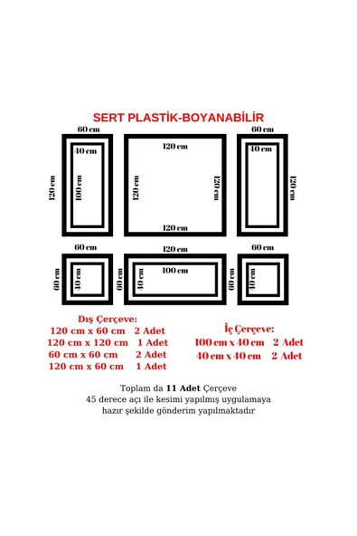 decofloor Dekoratif Boyanabilir Hazır Kesimli Duvar Çıtası 2,5 cm Çıta001 - Resim 2