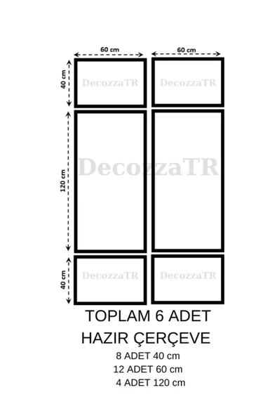DECOZZA Dekoratif Boyanabilir Hazır Çerçeve - Resim 3