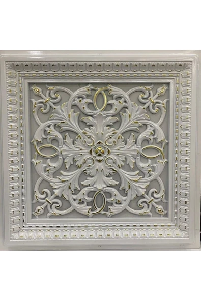 MİVA KONSEPT 60x60 cm Asma Tavan Uyumlu Led Döşenebilir Avangarde Tavan Paneli Beyaz Altın Renk ürün görseli 1