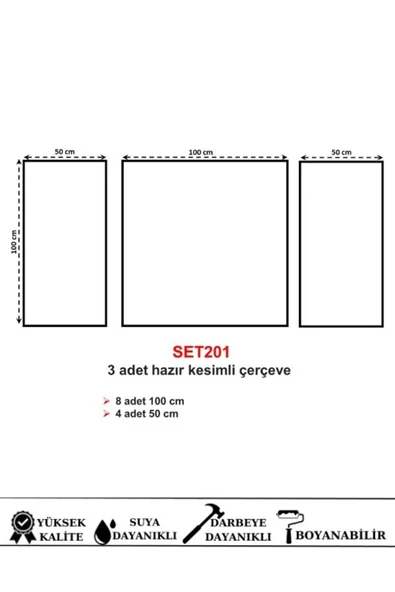 DECOZZA Dekoratif Boyanabilir Duvar Çıtası Hazır Çerçeve (4 Cm-df4017) - Resim 2