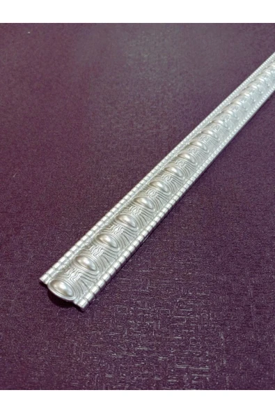 MİVA KONSEPT Poliüretan Dekoratif  Duvar&Tavan Çıta Bordürü -Gümüş Renk  (EN:4 CM-BOY:100 CM)-Duvar Süsü ürün görseli 1