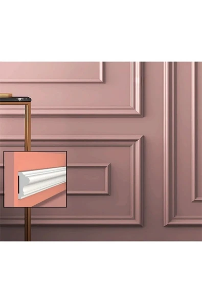 MİVA KONSEPT DEKORATİF BOYANABİLİR 4 CM  EĞİMLİ POLİÜRETAN DUVAR ÇITASI (EN 4 CM UZUNLUK :240CM) - Resim 3