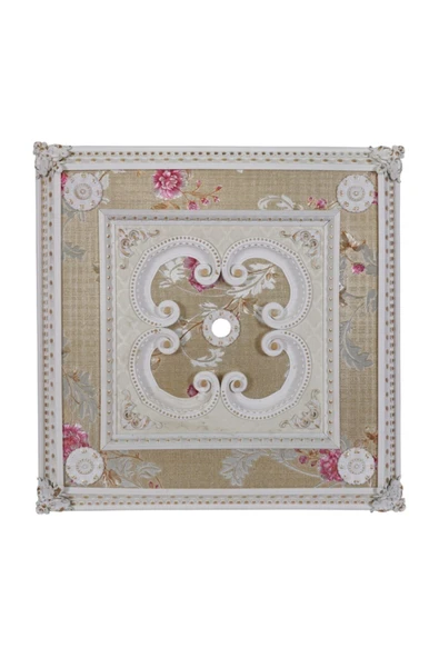 Decomarket Kare Beyaz Altın Saray Tavan 90x90 cm ürün görseli 1