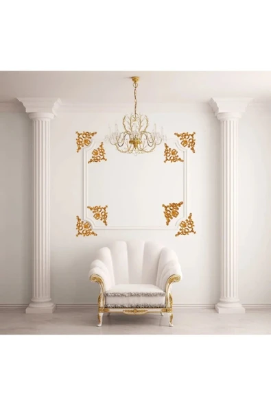 MİVA KONSEPT 41X26 CM Dekoratif Tavan-Duvar-Kapı-Mobilya Köşe Motifi 4'LÜ SET - Resim 3