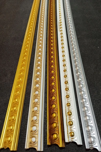 DECOGOLD Beyaza Altın Duvar Çıtası Alın Bandı 4 Cm Eninde 95 Cm Uzunluğunda - Resim 3