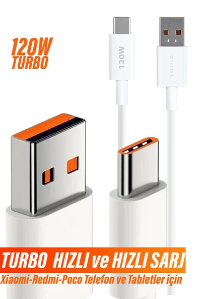 Xiaomi Mi Uyumlu Turbo Hızlı Şarj Kablosu 33W 67W 120W Turbo Şarj Cihazları İçin