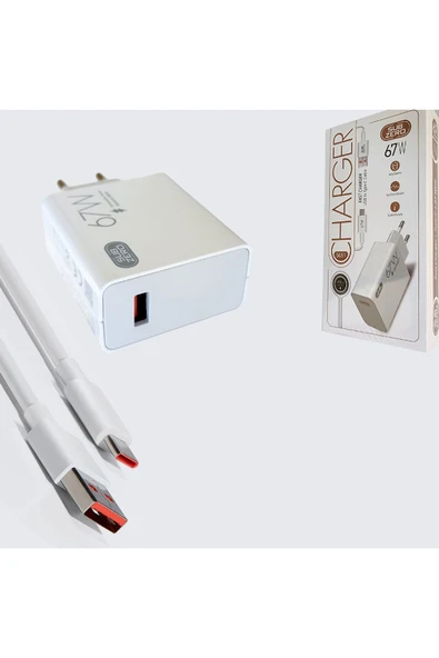 Mi 14T Uyumlu 67W Turbo Hızlı Şarj Aleti ve Kablosu - Resim 5