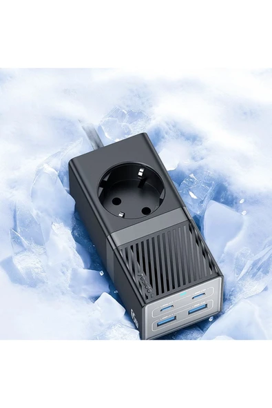 Akım Korumalı USB Type-C Priz Uzatma Kablosu Çok Amaçlı Şarj Cihazı Çoklu Priz 1.5M 2500W 65W OUTPUT - Resim 5