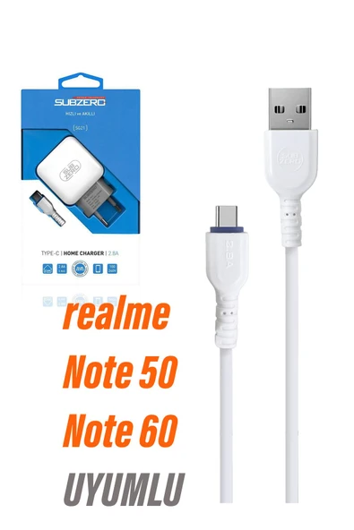realme Note 50 Note 60 Uyumlu Şarj Aleti Type C Kablolu - Resim 2