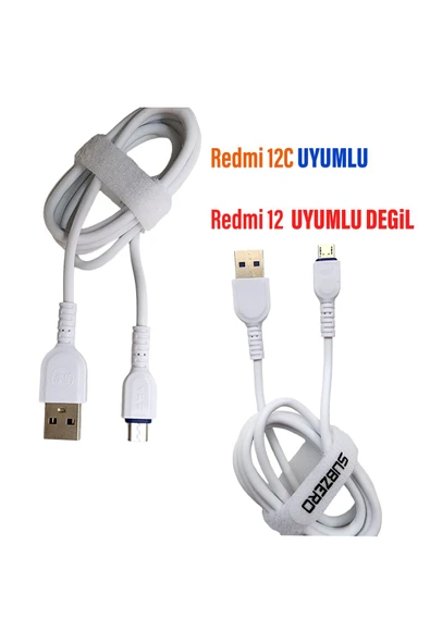 Xiaomi Redmi 12C Uyumlu Şarj Kablosu - Micro 2.8A - Resim 2