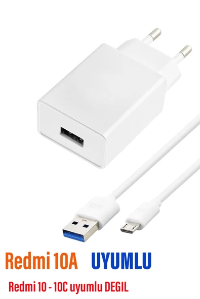 Xiaomi Redmi 10A Uyumlu Hızlı Şarj Aleti ve Kablosu ürün görseli
