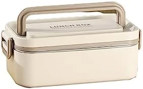 304 Paslanmaz Çelik Öğle Yemeği Kutusu Çift Bölmeli Öğle Yemeği Kutusu Ofis Çalışanları, Öğrenciler Bej Tek Katmanlı - 8