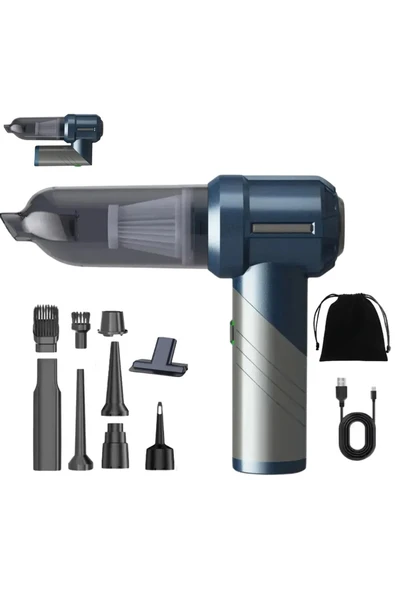 Kablosuz Taşınabilir Araç İçi El Süpürgesi 15000PA Güçlü Vakum ve Üfleme ürün görseli