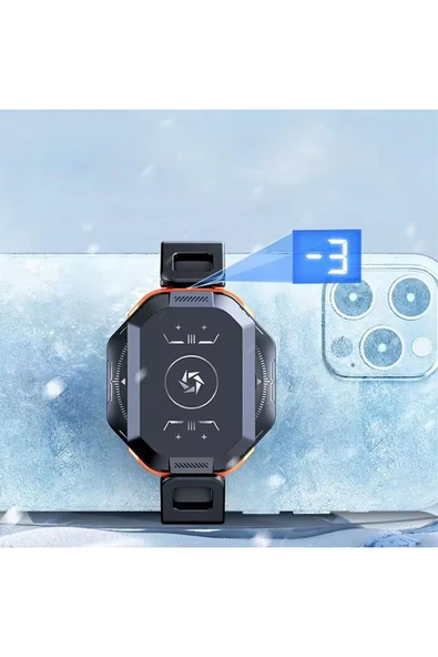 Oyuncu Fanı Telefon Soğutucu 1800 mAh Powerbank Şarjlı Kablosuz Fan Derece Gösterge Mıknatıslı ürün görseli